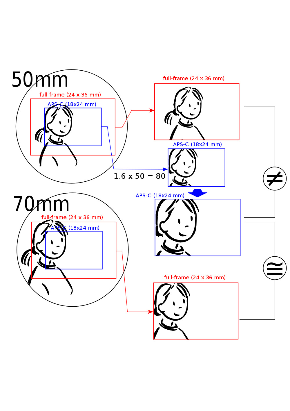 Field-of-view comparison
